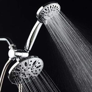 AquaDance Premium High Pressure 3-Way Rainfall Combo Combines The Best of Both Worlds-Enjoy Luxurious Rain Showerhead and 6-Setting Hand Held Shower Separately or Together, Chrome