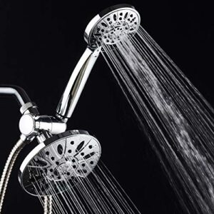 AquaDance Premium High Pressure 3-Way Rainfall Combo Combines The Best of Both Worlds-Enjoy Luxurious Rain Showerhead and 6-Setting Hand Held Shower Separately or Together, Chrome