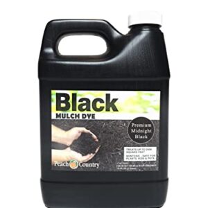 Peach Country Midnight Black Mulch Dye Color Concentrate - 2,800 Sq. Ft. - Brighten Up Your Old Mulch Beds Easily with Our Premium Mulch Dye (1 Quart, Black)