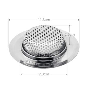 Kitchen Sink Strainer Basket Drain Catcher (2-pack) - 4.5” Diameter, Wide Rim, Premium Stainless Steel Sink Disposal Stopper, Anti-Clogging Micro-Perforation 2mm Holes Basket Drains Sieve - Rust Free