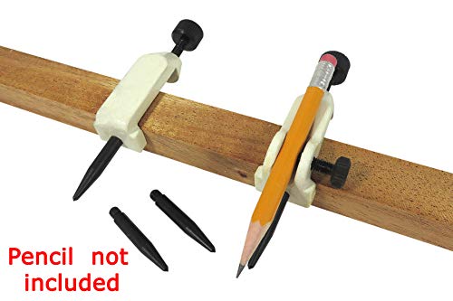 Taytools 468303 Compact Adjustable Trammel Head Set Beam Compass, Pencil Holders, Hardened Points