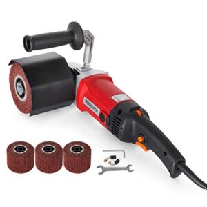 vevor surface conditioning tool, 1200w handheld stainless steel polisher, 6 variable speed metal burnishing machine with 4 polishing wheels