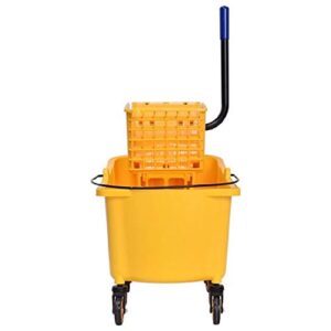 Toolsempire 35 Quart Large Capacity Mop Bucket Side Press Cleaning Wringer Trolley for Household & Commercial Use