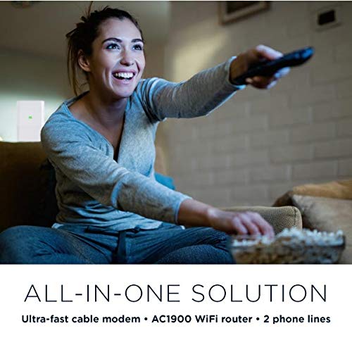 Motorola MT7711 24X8 Cable Modem/Router with Two Phone Ports, DOCSIS 3.0 Modem, and AC1900 Dual Band WiFi Gigabit Router, for Comcast XFINITY Internet and Voice