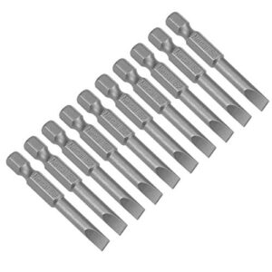 uxcell 10 pcs 5mm slotted tip magnetic flat head screwdriver bits, 1/4 inch hex shank 2-inch length s2 power tool