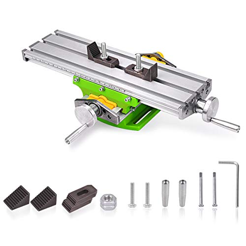 Compound Slide Table, MYSWEETY Worktable Milling Working Cross Table Milling Machine Compound Drilling Slide Table For Bench Drill Adjustme X-Y