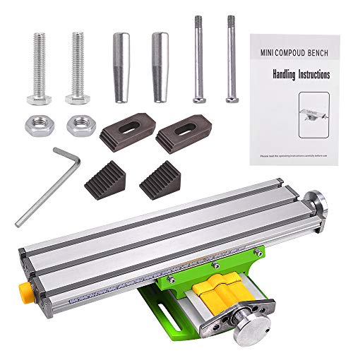 Compound Slide Table, MYSWEETY Worktable Milling Working Cross Table Milling Machine Compound Drilling Slide Table For Bench Drill Adjustme X-Y