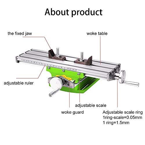 Compound Slide Table, MYSWEETY Worktable Milling Working Cross Table Milling Machine Compound Drilling Slide Table For Bench Drill Adjustme X-Y