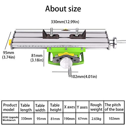 Compound Slide Table, MYSWEETY Worktable Milling Working Cross Table Milling Machine Compound Drilling Slide Table For Bench Drill Adjustme X-Y