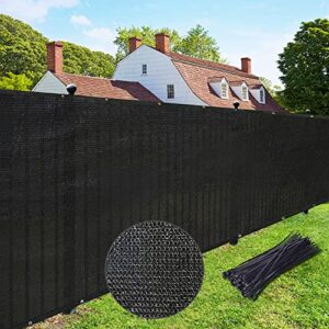 UPGRADE Privacy Screen Fence 4' x 50' Commercial Shade Cover with Brass Grommets Heavy Duty Perfect for Outdoor Back Yard-Black, Customizable