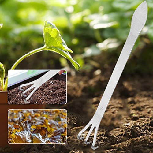 Bonsai Rake, Stainless Steel Root Rake 3-Prong Bonsai Tree Soil Loosening Tool Firm Bonsai Rake with Ergonomic Handle