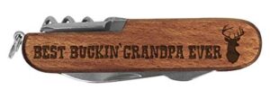 grandpa knife best buckin' grandpa ever laser engraved dark wood 6 function multitool pocket knife