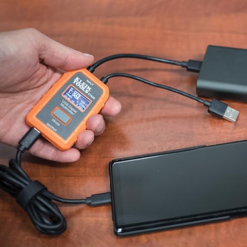 Klein Tools ET920 USB Power Meter, USB-A and USB-C Digital Meter for Voltage, Current, Capacity, Energy and Resistance