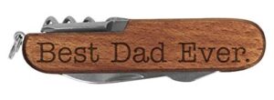 dad pocket knife best dad ever laser engraved dark wood 6 function multitool pocket knife