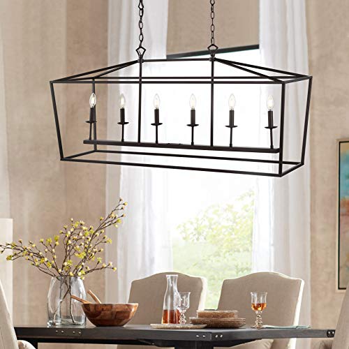 JONATHAN Y JYL7439A Pagoda Lantern Dimmable Adjustable Metal LED Pendant Classic Traditional Farmhouse Dining Room Living Room Kitchen Foyer Bedroom Hallway, 49 in, Oil Rubbed Bronze