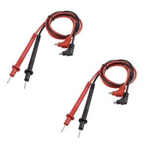 ldexin 2pairs 90cm/35" long digital laboratory multimeter voltmeter test lead probe wire cable banana plug connector black red 1000v