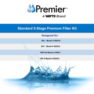 Watts Premier WP560067 Standard 5-Stage Premium Filter Kit with 10 in. Inline, 10 inch, Plain