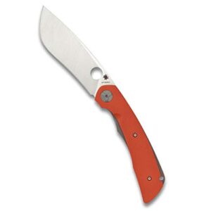 spyderco subvert specialty folding utility knife with 4.14" cpm s30v premium stainless steel blade and orange g-10 titanium handle - plainedge - edc knife - c239gpor