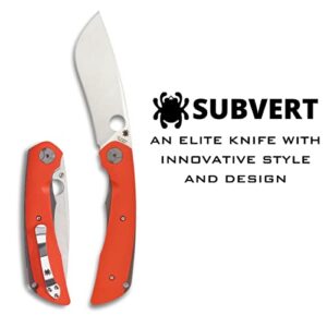 Spyderco Subvert Specialty Folding Utility Knife with 4.14" CPM S30V Premium Stainless Steel Blade and Orange G-10 Titanium Handle - PlainEdge - EDC Knife - C239GPOR