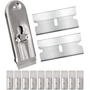 fixson razor blade scraper tool, with 100 replacement blades, and scraper tool, single edge blades box cutter for glass scraper (100 pcs)