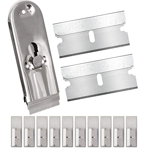 Fixson Razor Blade Scraper Tool, with 100 Replacement Blades, and Scraper Tool, Single Edge Blades Box Cutter for Glass Scraper (100 PCS)