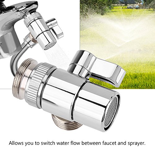 GLOGLOW Faucet Diverter,Bathroom Kitchen Basin Sink Faucet Splitter Diverter Valve to Hose Adapter M24 Hose Attachment Faucet Connector for Water Diversion