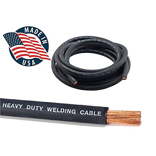 WeldingCity 10-ft 1/0-AWG USA-made Heavy Duty Welding Cable with Stick Electrode Holder Stinger and Tweco/Lenco-type Twistlock Connector Plug for Welder Whip Lead