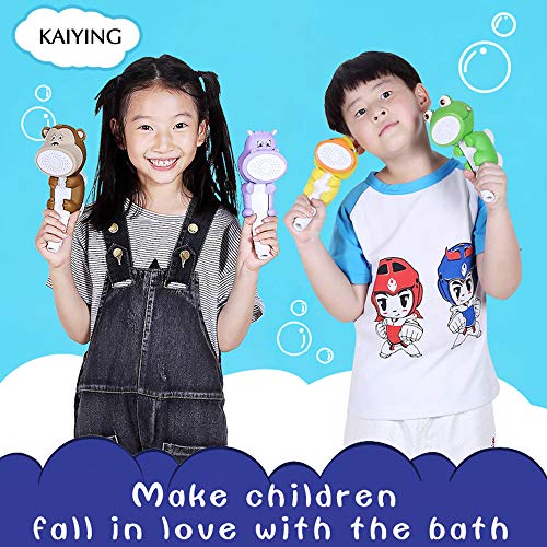 KAIYING Children's Handheld Shower Head,Cartoon Water Flow Spray Shower Head Baby Kids Toddler Bath Bathing Accessories (L:Showerhead(Monkey)+Hose+Diverter)