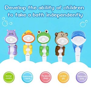 KAIYING Children's Handheld Shower Head,Cartoon Water Flow Spray Shower Head Baby Kids Toddler Bath Bathing Accessories (J:Showerhead(Froggie)+Hose+Diverter)