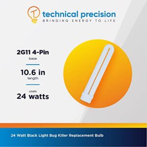 Technical Precision Black Light Replacement for 24 Watt B24W Stinger Replacement Bulb BK100, BK300, BK310, BK500, BK510 Bug Killers - 10.6” Overall Height - 1 Pack