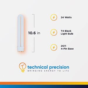 Technical Precision Black Light Replacement for 24 Watt B24W Stinger Replacement Bulb BK100, BK300, BK310, BK500, BK510 Bug Killers - 10.6” Overall Height - 1 Pack