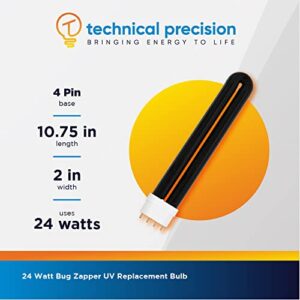 B24B Bug Zapper Bulb Replacement for BK300 or BK500 Kaz Stinger by Technical Precision - 24 watt UV Replacement Bulb (Black Light) - 4 Pin Base - for Outdoor & Indoor Mosquito Zapper - 1 Pack