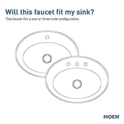 Moen Align Brushed Gold One-Handle Modern Bathroom Faucet with Drain Assembly and Optional Deckplate, Single Hole Bathroom Sink Faucet, 6190BG