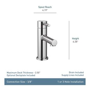 Moen Align Brushed Gold One-Handle Modern Bathroom Faucet with Drain Assembly and Optional Deckplate, Single Hole Bathroom Sink Faucet, 6190BG