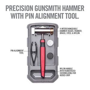 Real Avid Hammer Set with Pin Alignment Tool for Gunsmithing, 4 in 1 Hammer Tool Set Includes, Hammer, 4 Hammer Head Tips, Brass, Nylon, Steel, Rubber Driving Heads & Molded Carry Case