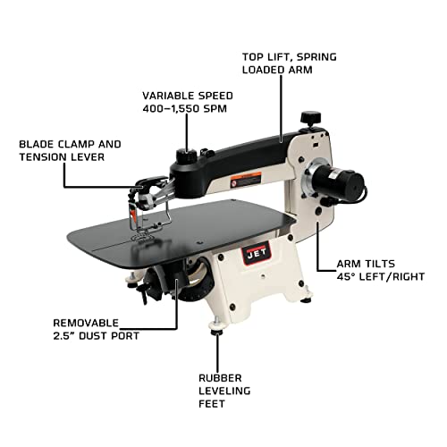 JET 18-Inch Scroll Saw, 1Ph 120V (JWSS-18B)