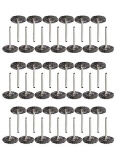jiuneng 50pcs 25mm stainless steel wire wheel brush sets t-type with 1/8 inch shank polishing wheels rotary tool for cleaning,deburring and surface-finishing