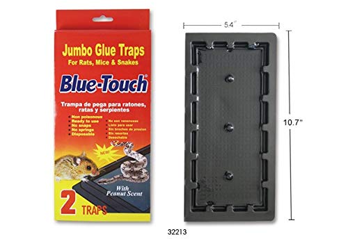 Blue Touch Great Large Mouse Glue Traps, Professional Mouse Glue Boards for Rats, Mice, Snakes and Pests. Jumbo Size 5.4" X 10.7" X 1", 7 Packs - 14 Traps