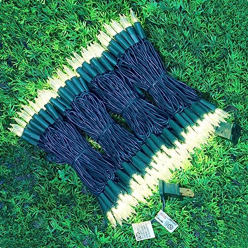 JinBest 200 LED Warm White Christmas Lights, UL Certified and Commercial Grade 66ft Green Wire String Lights, for Indoor and Outdoor Party, Wedding, Garden, Patio.