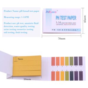 Ph. 1-14 Test Paper Extensive Test Paper Litmus Test Paper Sonkir pH Test Strips，Test pH for Saliva Urine Water Soil Testing(2-Pack pH Test Strips)