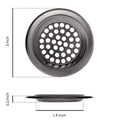 Sink Strainer 3 Inch - Bathroom Drain Hair Catcher - Kitchen Sink Drain Strainer - Drain Strainer Food, Waste, Hair for Kitchen Sink and Bathroom, Stainless Steel