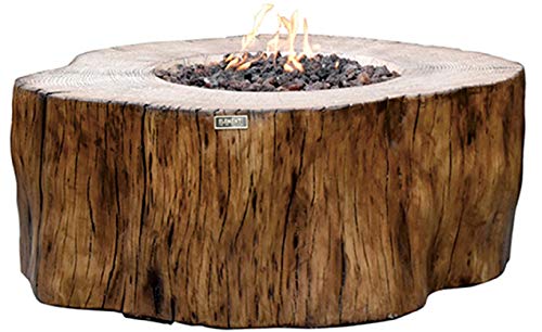 Elementi Manchester Outdoor Table 42 Inches Fire Pit Patio Heater Concrete Firepits Outside Electronic Ignition Backyard Fireplace Cover Lava Rock Included, Natural Gas