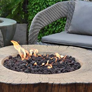 Elementi Manchester Outdoor Table 42 Inches Fire Pit Patio Heater Concrete Firepits Outside Electronic Ignition Backyard Fireplace Cover Lava Rock Included, Natural Gas