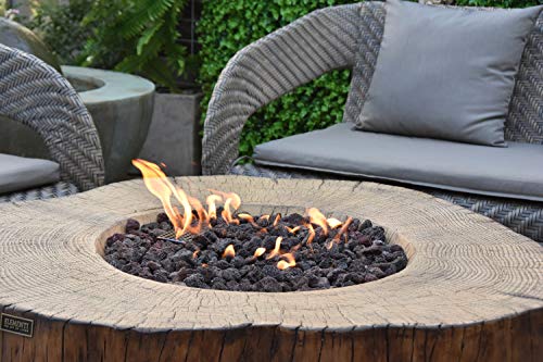 Elementi Manchester Outdoor Table 42 Inches Fire Pit Patio Heater Concrete Firepits Outside Electronic Ignition Backyard Fireplace Cover Lava Rock Included, Natural Gas