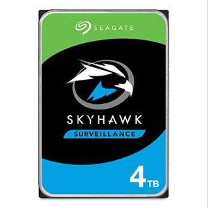 seagate st4000vx007 skyhawk 4tb surveillance hard sata 6gb/s 64mb cache 3.5-inch internal drive-frustration free packaging (st4000vxz07) mechanical hard disk