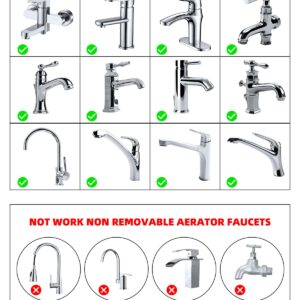 Faucet Adapter Kit Swivel Aerator Adapter to Connect Garden Hose - Multi-Thread Garden Hose Adapter for Male to Male and Female to Male - Chrome Finished