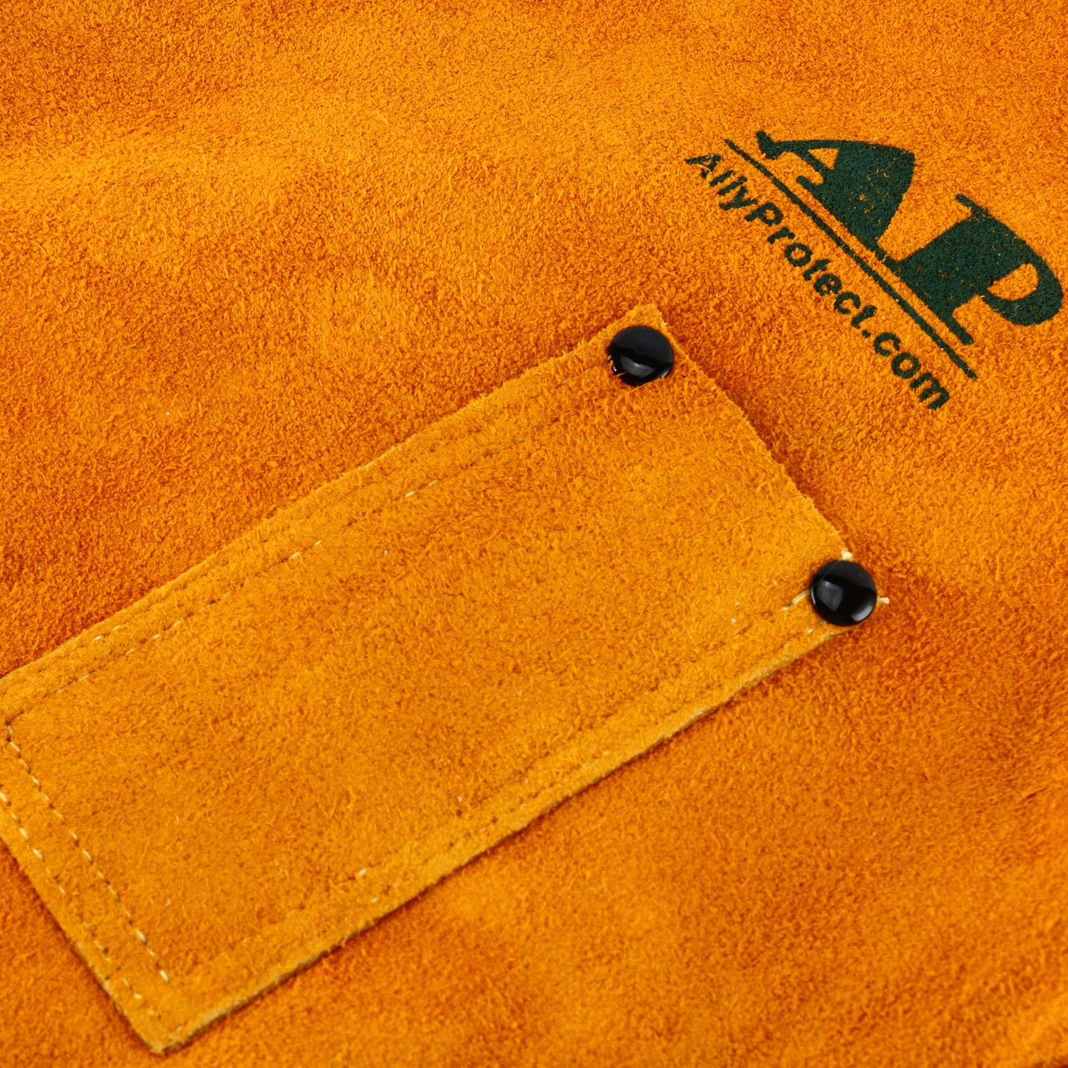 NXWVPC AP ALLYPROTECT.COM 23" Split Cowhide Leather Welding Sleeves W/Studs Front Around Neck, Quality Golden Heat Resistant Welders Sleeve