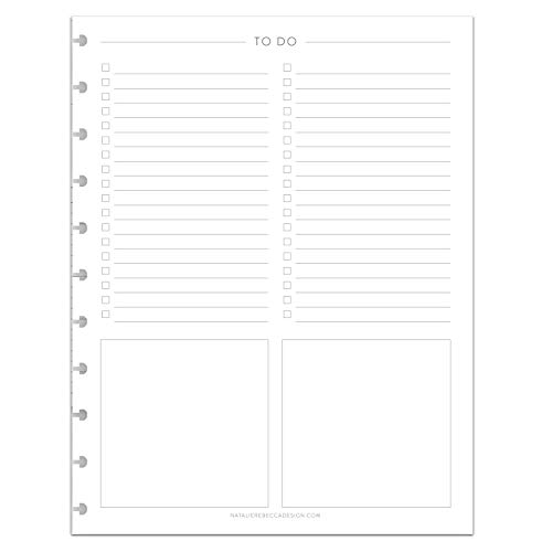 BetterNote To Do List Refill Pages for Discbound Notebooks, Fits Levenger Circa, Big Happy Planner, Staples Arc, TUL, Talia (Classic- 25 Sheets, 11-Disc, 8.5"x11")