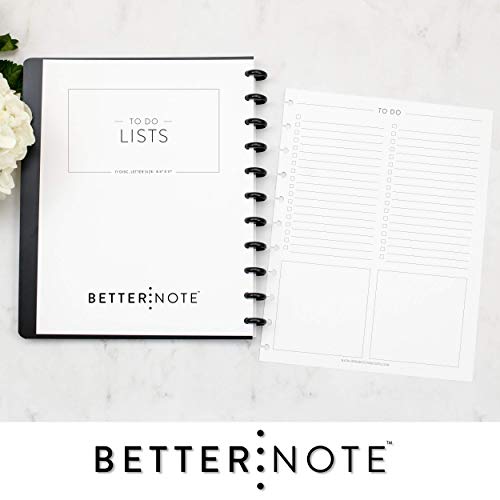 BetterNote To Do List Refill Pages for Discbound Notebooks, Fits Levenger Circa, Big Happy Planner, Staples Arc, TUL, Talia (Classic- 25 Sheets, 11-Disc, 8.5"x11")