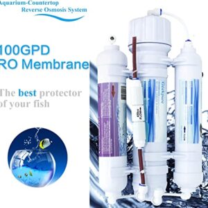 Geekpure 3 Stage Portable Aquarium Countertop Reverse Osmosis RO Drinking Water Filter System-100 GPD